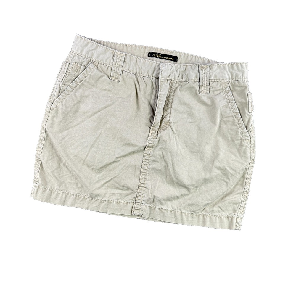 Anoname Denim Hiking Skirt Women 28 Cargo Camp Flap Pocket Outdoors Beige Cottag - Picture 2 of 9